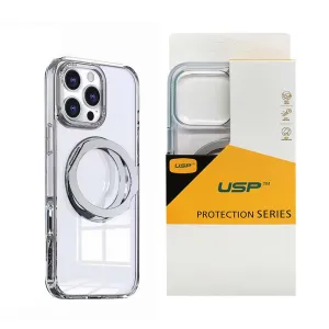Anti Spy Usp Clear Case For Iphone 17 Air 360 Rotatable Ring Stand Compatible With Magsafe