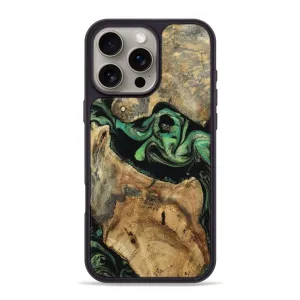 Iphone 16 Pro Max Wood Phone Case - Oral (Green, 781759) Scratch Resistant Coating Anti Finger Mark