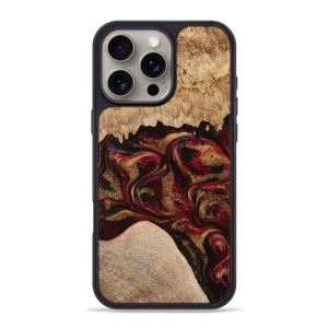 Iphone 16 Pro Max Wood Phone Case - Oda (Red, 779635) Bubble Free Protective Screen