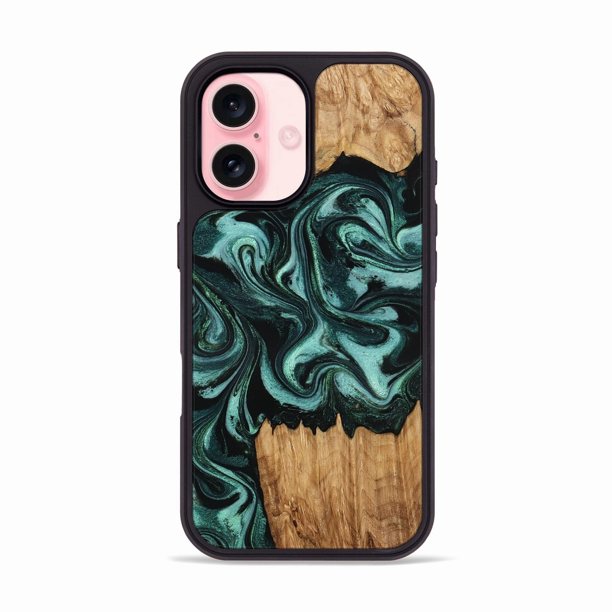 Anti Shock Film Iphone 16 Wood Phone Case - Cordell (Green, 776375)