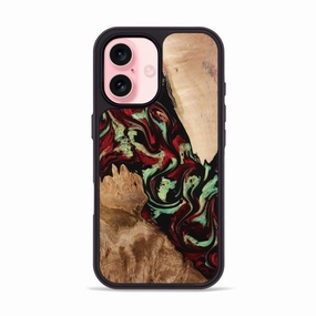 Iphone 16 Wood Phone Case - Veva (Red, 774976) Bubble Free