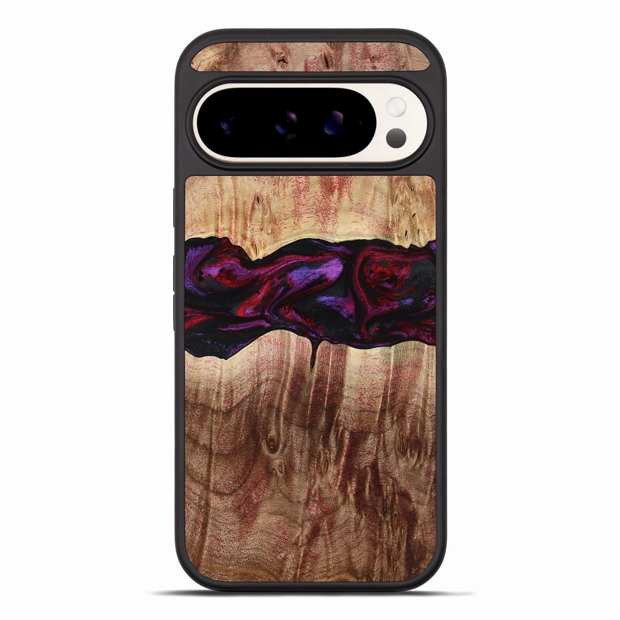 Pixel 10 Pro Xl Wood Phone Case - Lemuel (Red, 777578) Rounded Edges Ultra Slim Protector