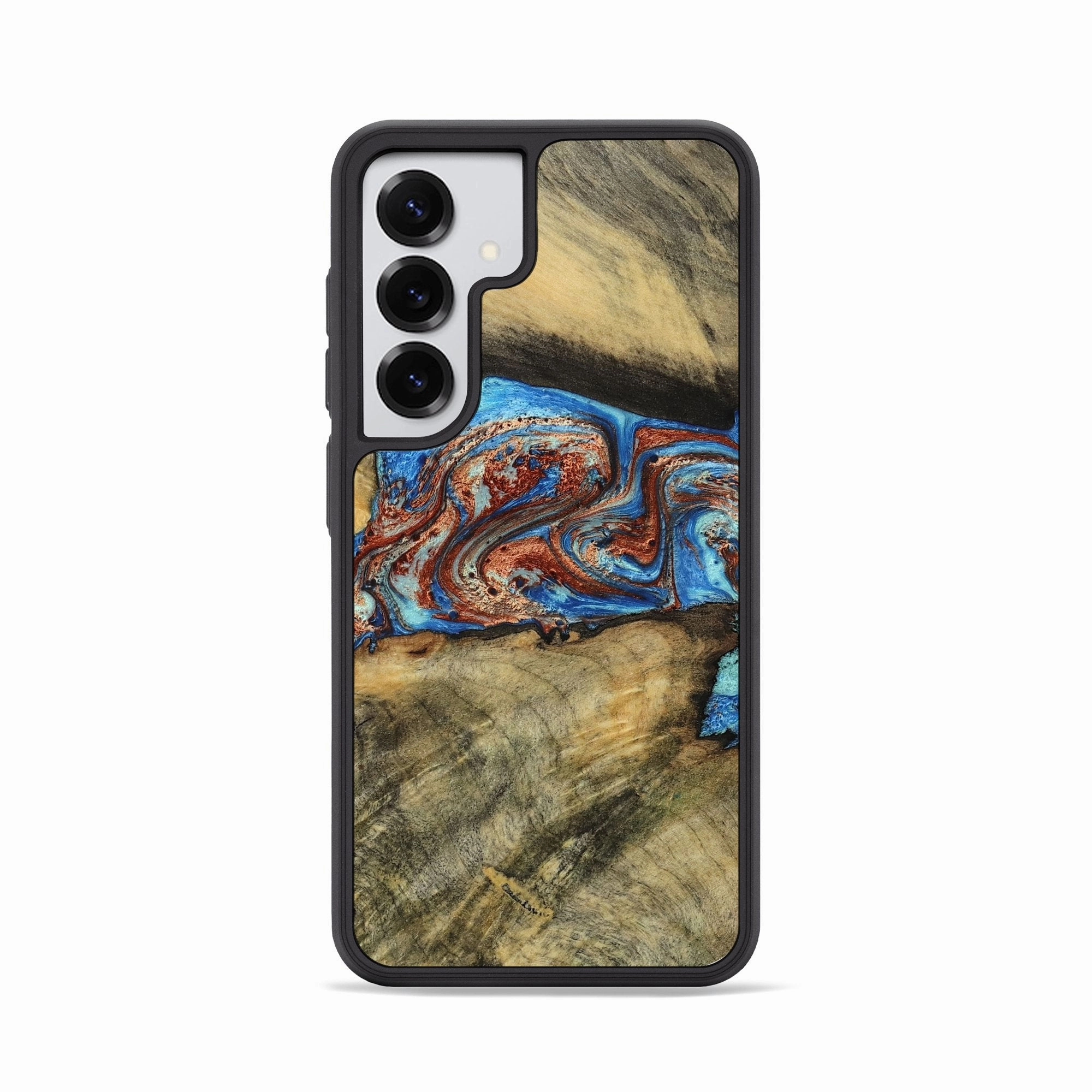 Galaxy S25 Wood Phone Case - Gregg (Teal & Gold, 769775) Bubble Free Installation