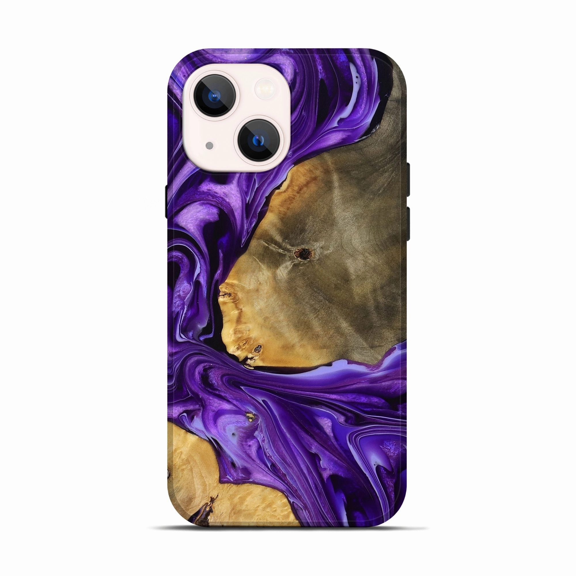 Impact Protection Iphone 13 Wood Live Edge Phone Case - Callen (Purple, 777376)
