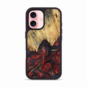 Anti Static Protective Screen Iphone 16 Wood Phone Case - Rubie (Red, 765236)