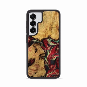 Galaxy S25 Wood Phone Case - Astrid (Red, 770750) Ultra Thin Scratch Resistant
