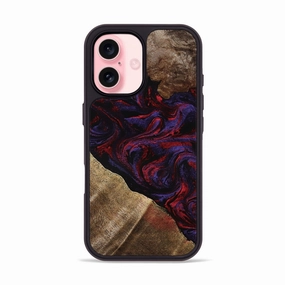 Iphone 16 Wood Phone Case - Iliana (Red, 771177) Ultra Thin