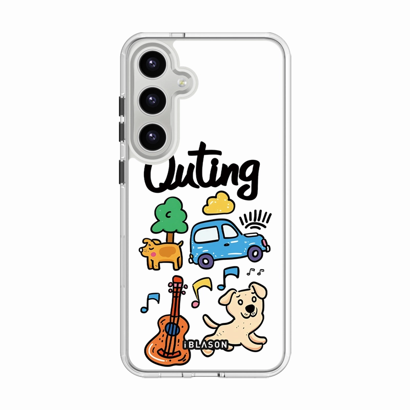 Tempered Glass Galaxy S25 Halo Magsafe Cute Phone Case -Outing