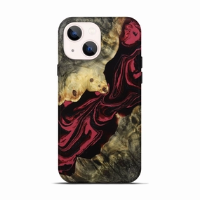 Fingerprint Resistant Coating Iphone 13 Wood Live Edge Phone Case - Frida (Red, 781998)