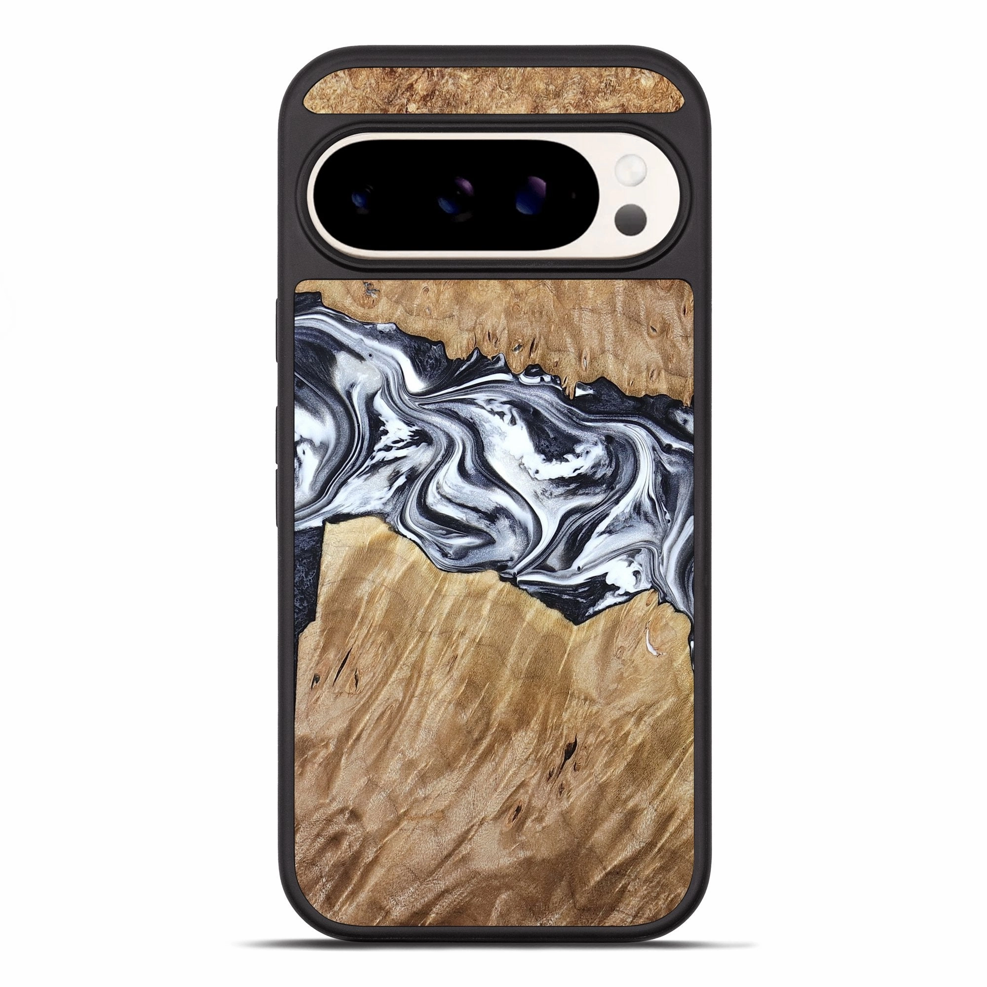 Pixel 10 Pro Xl Wood Phone Case - Torrey (Black & White, 780136) Anti Fog Water Resistant