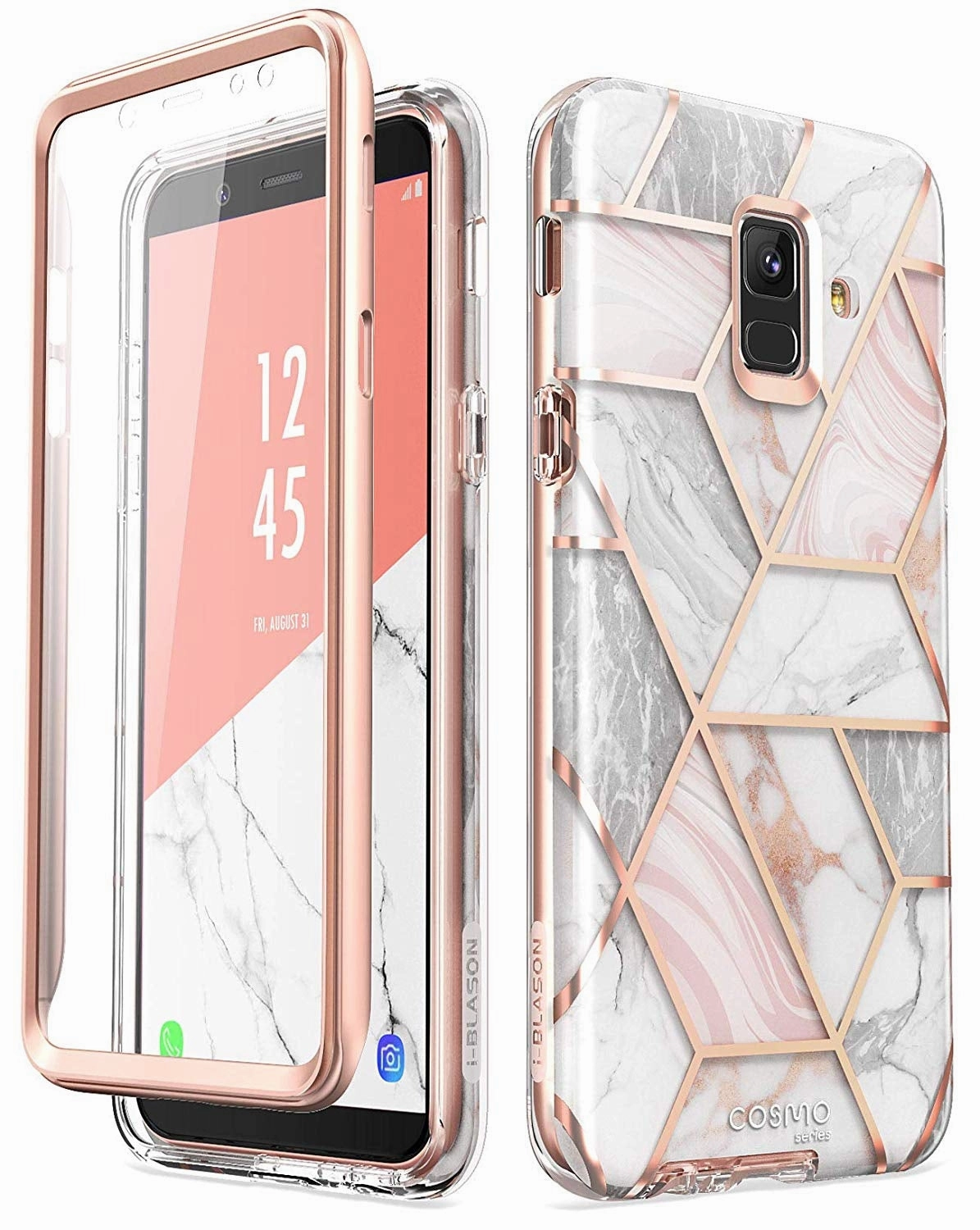 Protective Layer Bubble Free Installation Galaxy A6-Marble Pink