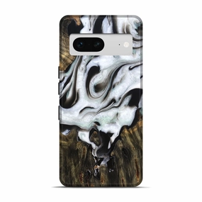 Pixel 7 Wood Live Edge Phone Case - Ilene (Black & White, 781233) Scratch Proof Glass