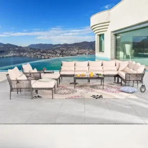 Outdoor Corner Seating Set for 10 People from Miden Home OS-280-W