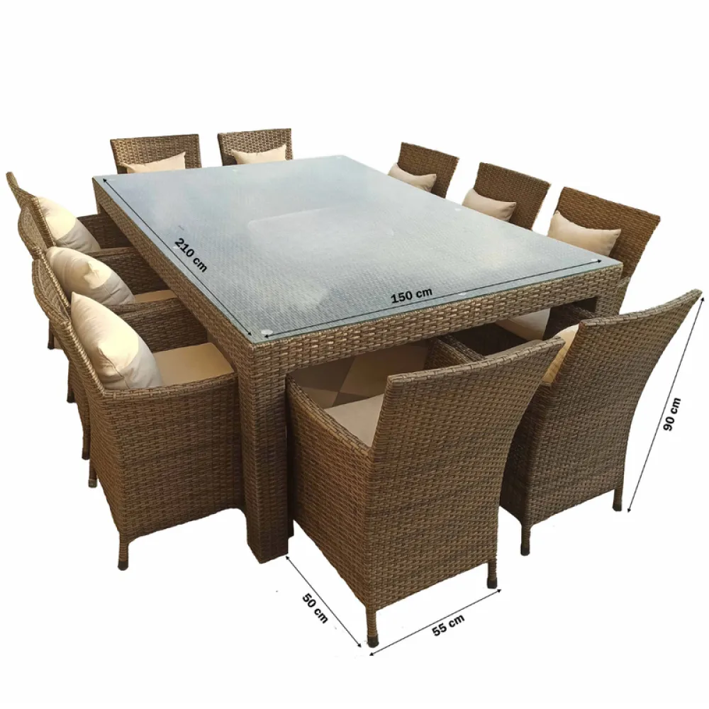 Outdoor Corner Seating Set for 10 People from Miden Home OS-Rt-001-W