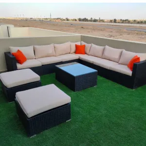 Outdoor Corner Seating Set for 10 People from Miden Home Os-Rt-048-W