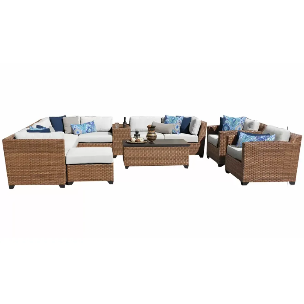 Outdoor Corner Seating Set for 10 People from Miden Home OS-Rt-094-W