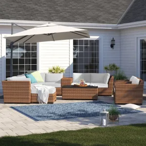 Outdoor Corner Seating Set for 10 People from Miden Home OS-Rt-094-W