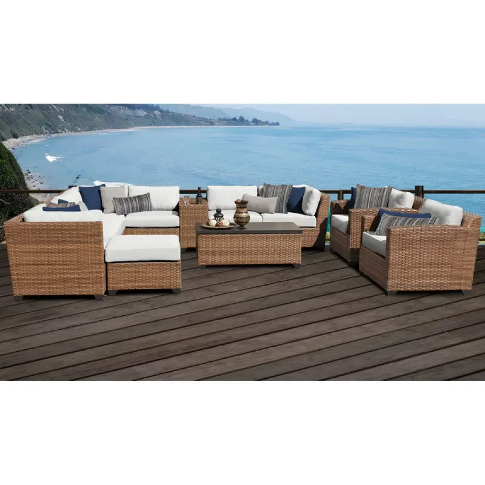 Outdoor Corner Seating Set for 10 People from Miden Home OS-Rt-094-W