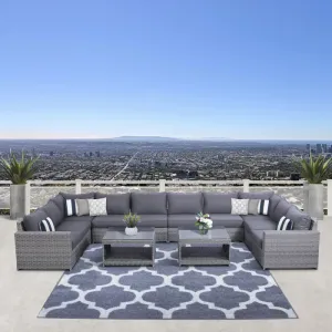 Outdoor Corner Seating Set for 10 People from Miden Home OS-Rt-095-W