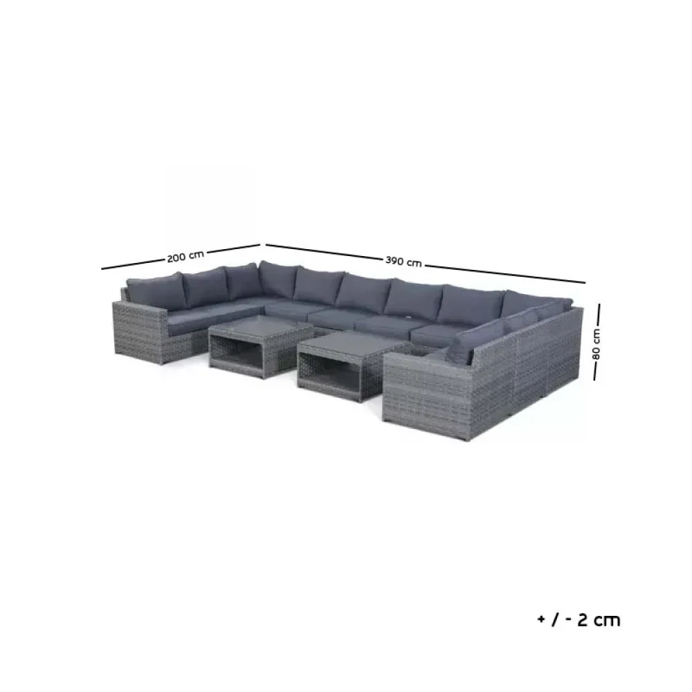 Outdoor Corner Seating Set for 10 People from Miden Home OS-Rt-095-W