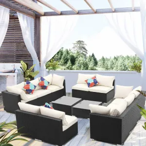 Outdoor Corner Seating Set for 10 People from Miden Home OS-Rt-117-W