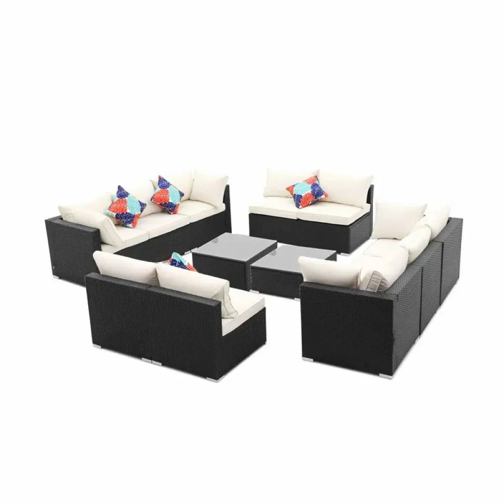 Outdoor Corner Seating Set for 10 People from Miden Home OS-Rt-117-W