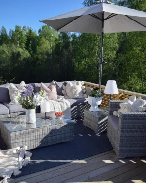 Outdoor Corner Seating Set for 10 People from Miden Home OS-Rt-127-W