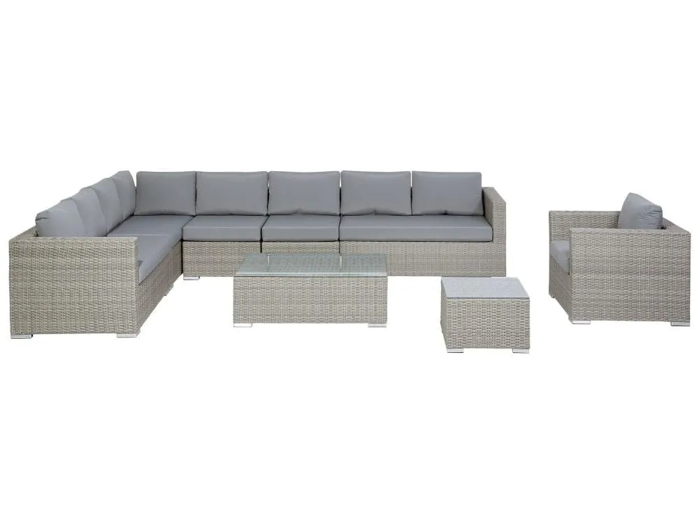 Outdoor Corner Seating Set for 10 People from Miden Home OS-Rt-127-W