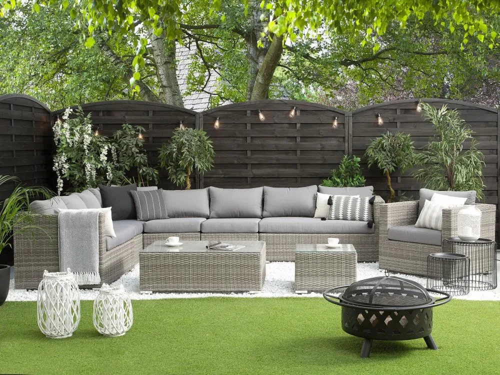 Outdoor Corner Seating Set for 10 People from Miden Home OS-Rt-127-W