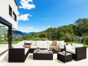 Outdoor Corner Seating Set for 10 People from Miden Home OS-Rt-259-W
