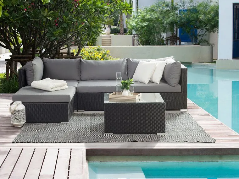Outdoor Corner Seating Set for 4 People from Miden Home OS-Rt-122-W