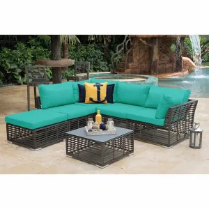 Outdoor Corner Seating Set for 5 People from Miden Home OS-Rt-188-W