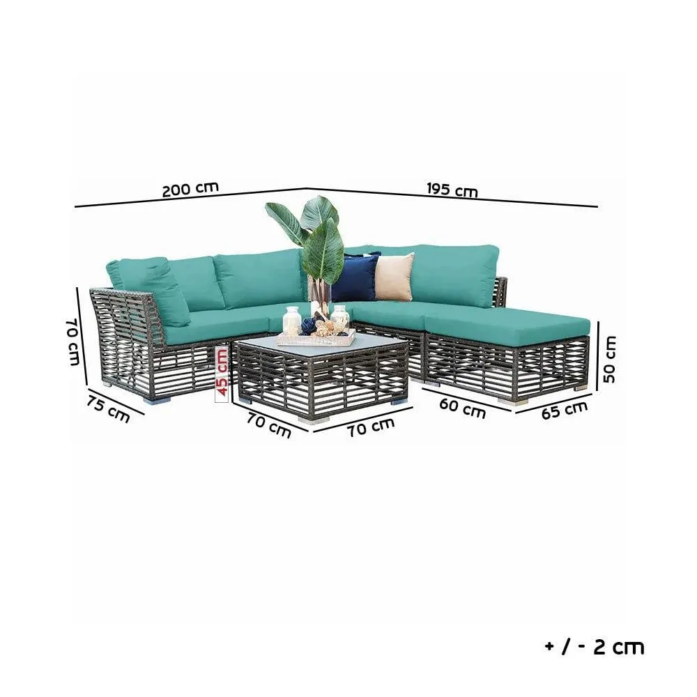 Outdoor Corner Seating Set for 5 People from Miden Home OS-Rt-188-W
