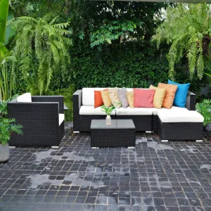 Outdoor Corner Seating Set for 5 People from Miden Home OS-Rt-260-W