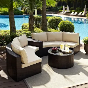Outdoor Corner Seating Set for 6 People from Miden Home OS-Rt-052-W