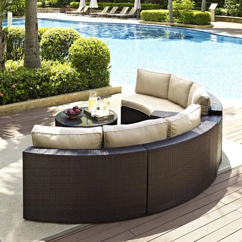 Outdoor Corner Seating Set for 6 People from Miden Home OS-Rt-052-W