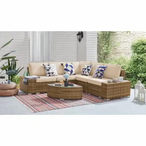 Outdoor Corner Seating Set for 6 People from Miden Home OS-Rt-088-W