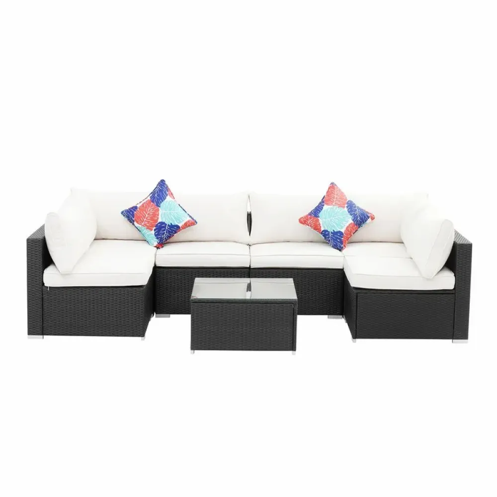 Outdoor Corner Seating Set for 6 People from Miden Home OS-Rt-114-W