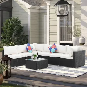 Outdoor Corner Seating Set for 6 People from Miden Home OS-Rt-114-W