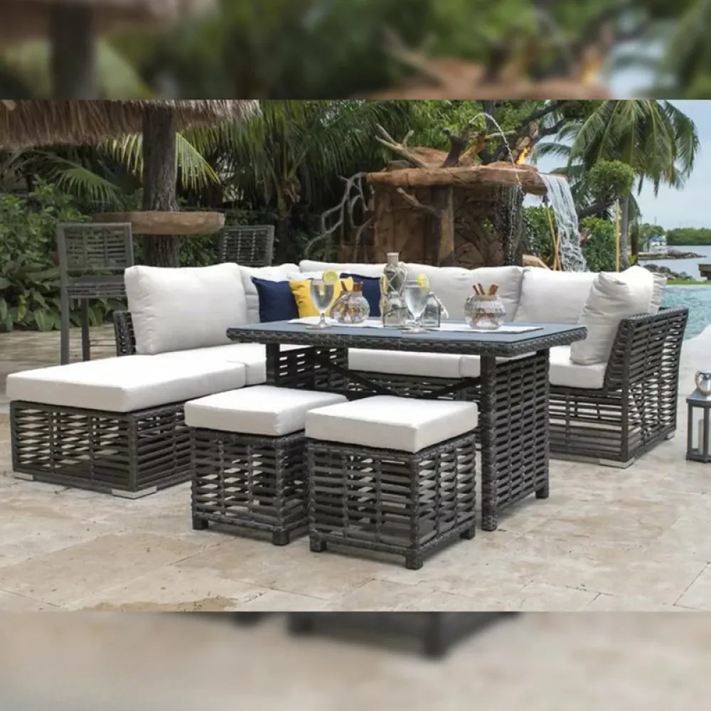 Outdoor Corner Seating Set for 7 People from Miden Home OS-Rt-192-W