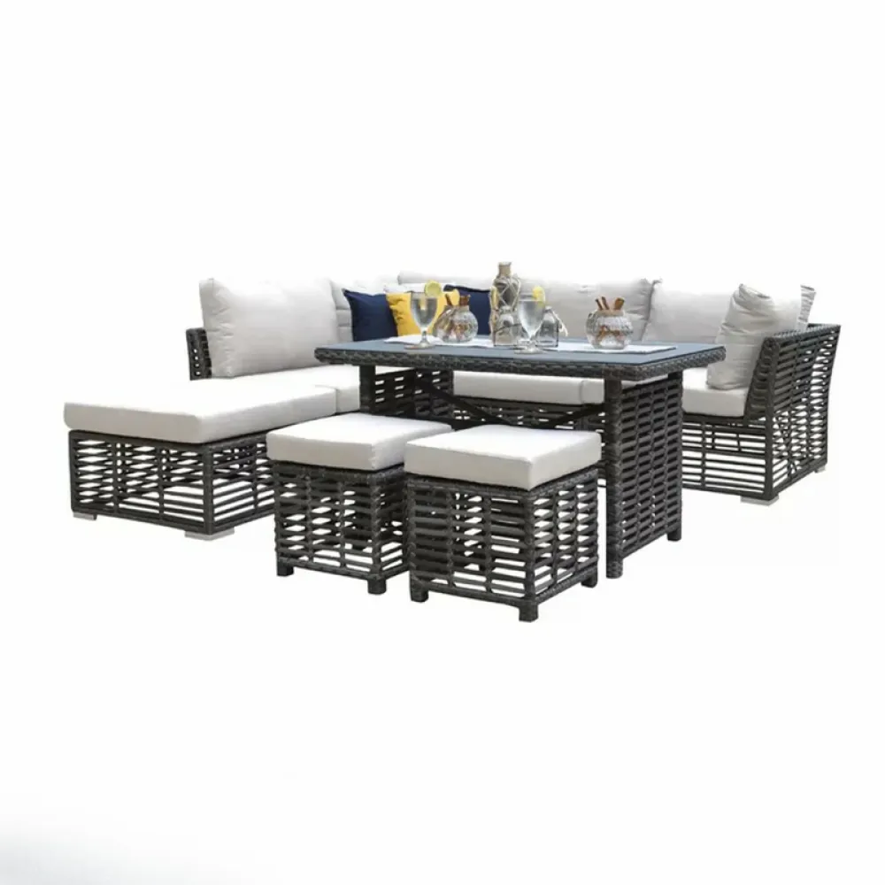 Outdoor Corner Seating Set for 7 People from Miden Home OS-Rt-192-W