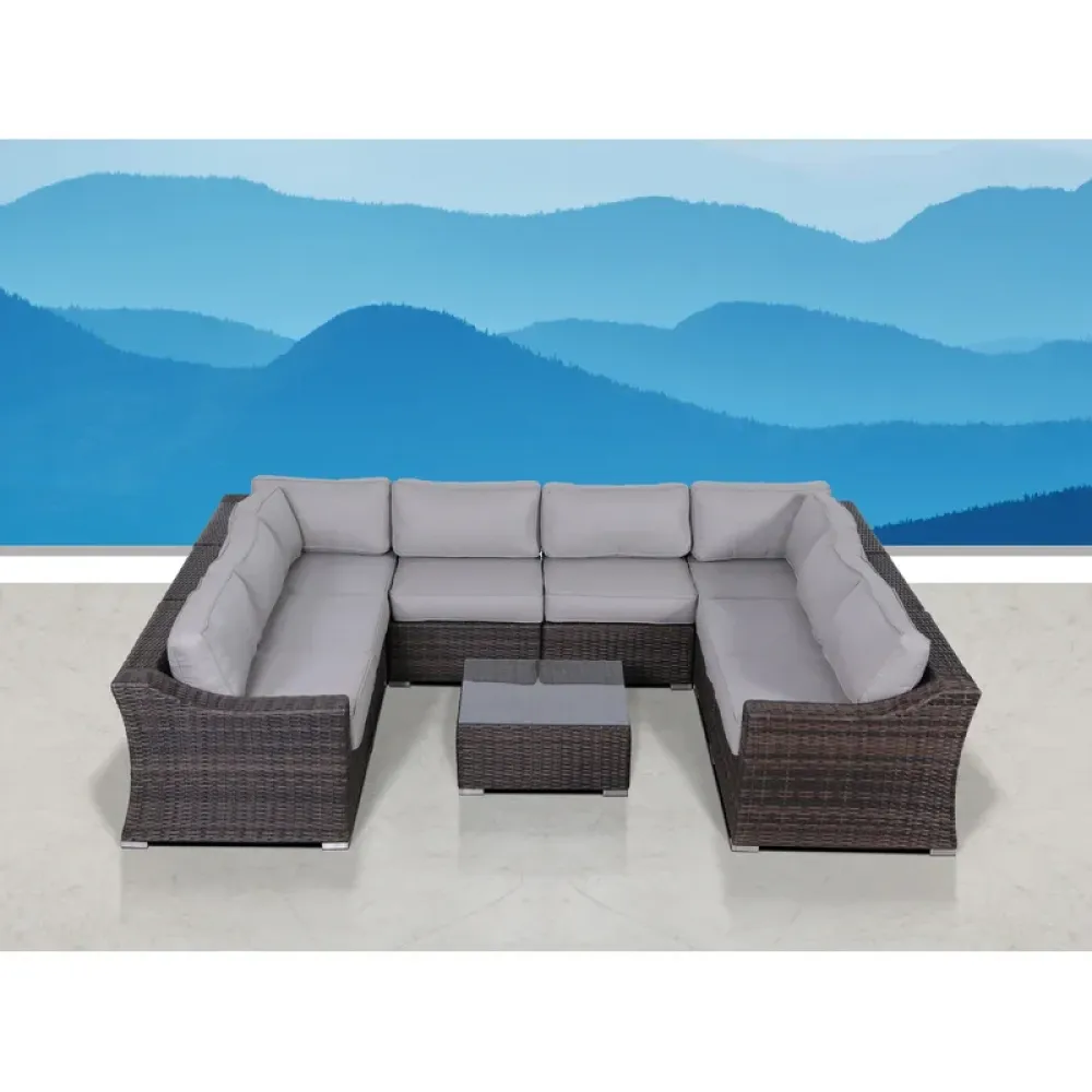 Outdoor Corner Seating Set for 8 People from Miden Home OS-Rt-097-W