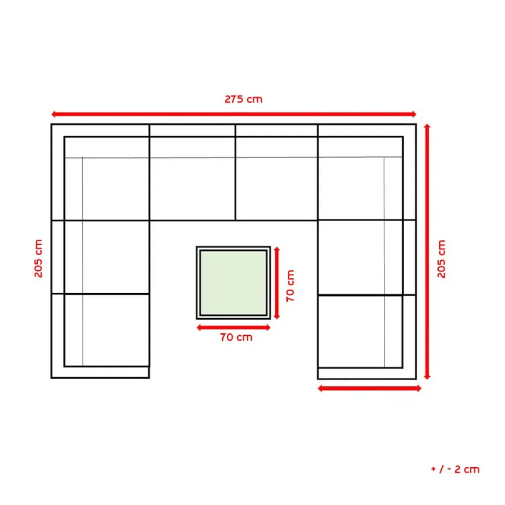 Outdoor Corner Seating Set for 8 People from Miden Home OS-Rt-097-W