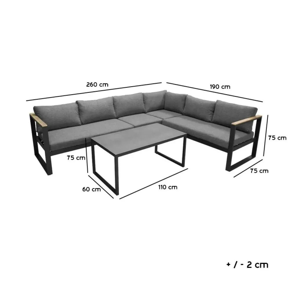 Outdoor Corner Seating Set for 8 People from Miden Home OS-St-015-W
