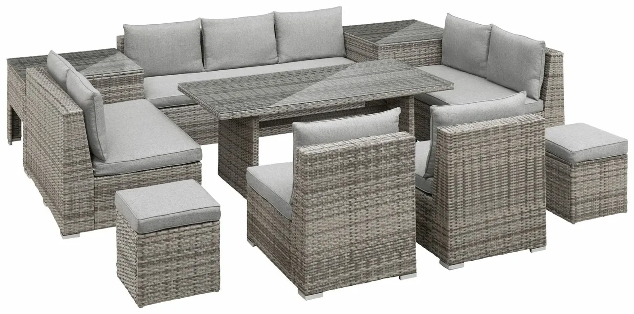 Outdoor Seating Set for 11 People from Miden Home OS-Rt-132-W