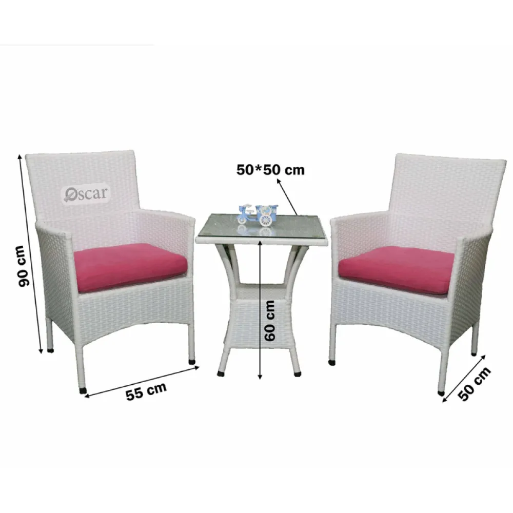 Outdoor Seating Set for 2 People from Miden Home OS-Rt-004-W
