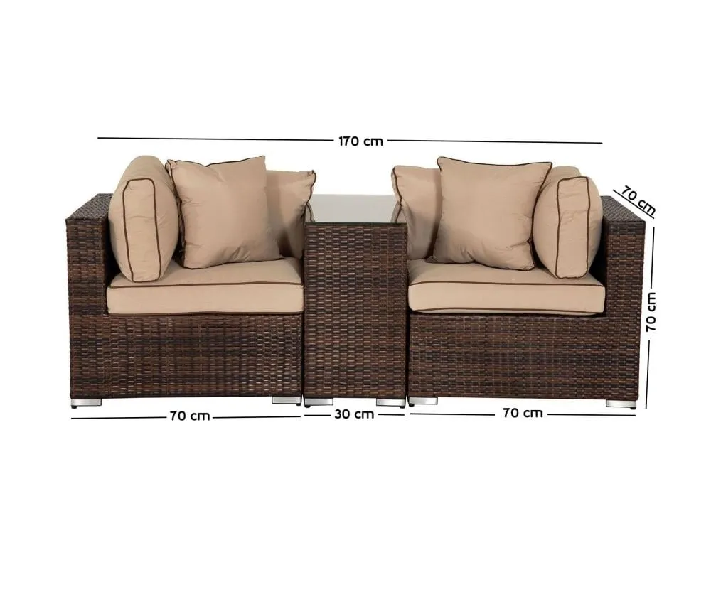 Outdoor Seating Set for 2 People from Miden Home OS-Rt-047-W