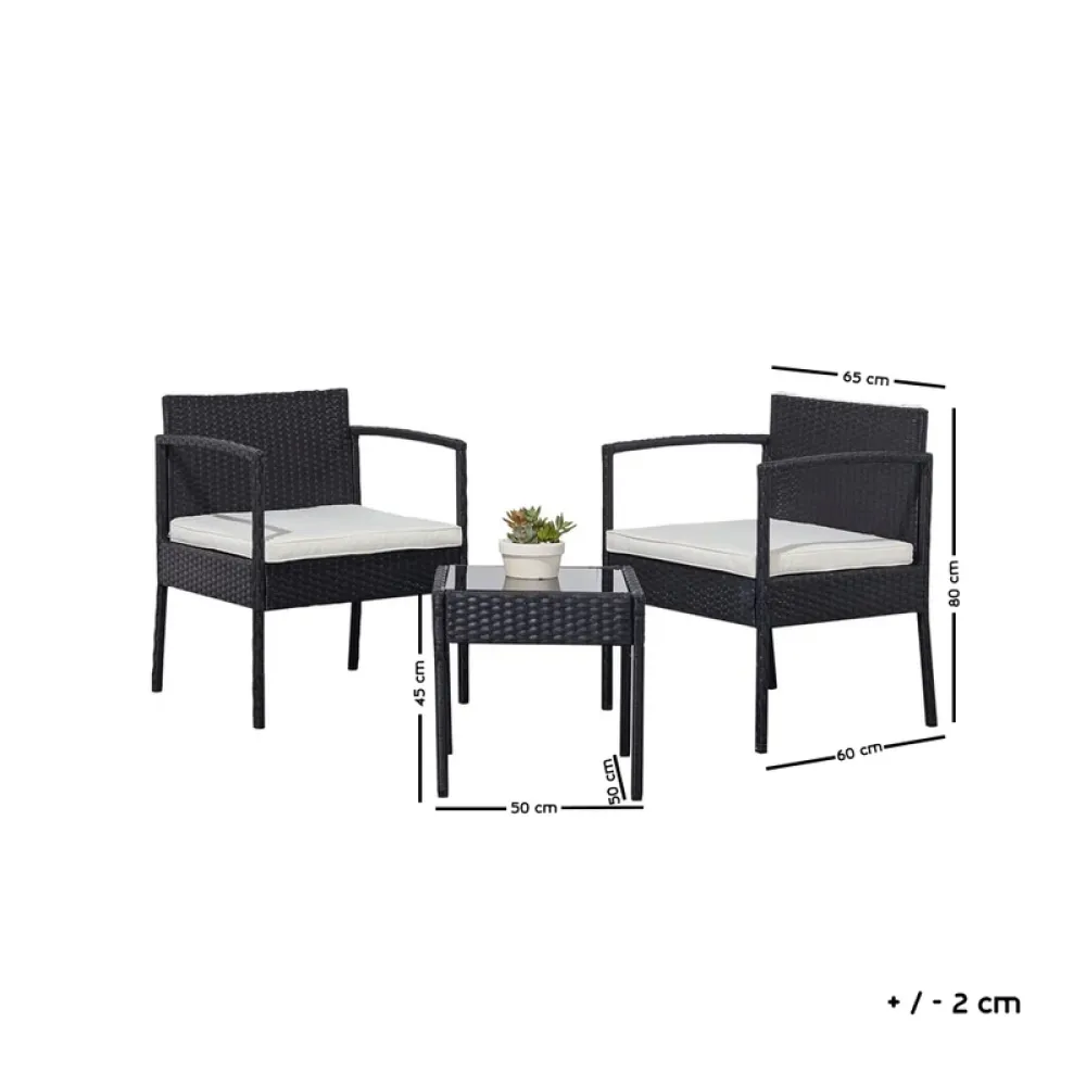 Outdoor Seating Set for 2 People from Miden Home OS-Rt-065-W