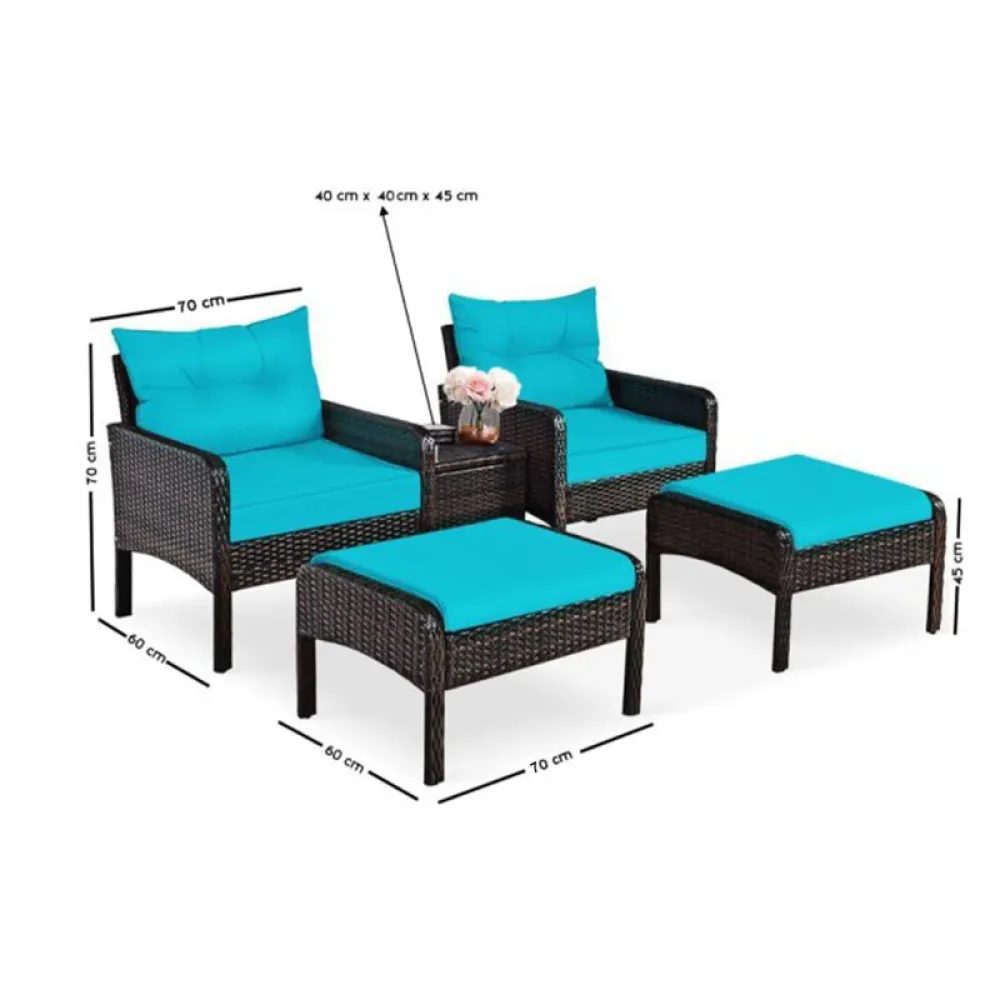 Outdoor Seating Set for 2 People from Miden Home OS-Rt-066-W