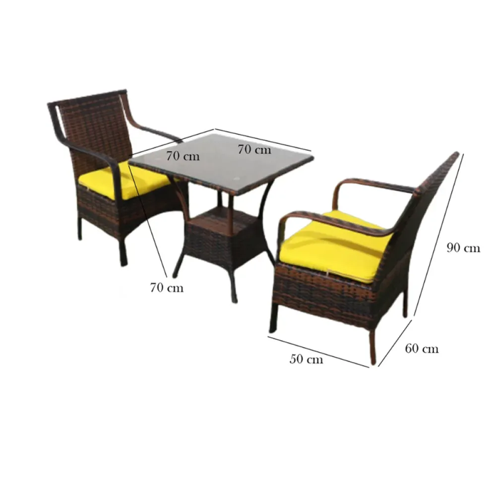 Outdoor Seating Set for 2 People from Miden Home OS-TOK-001-W
